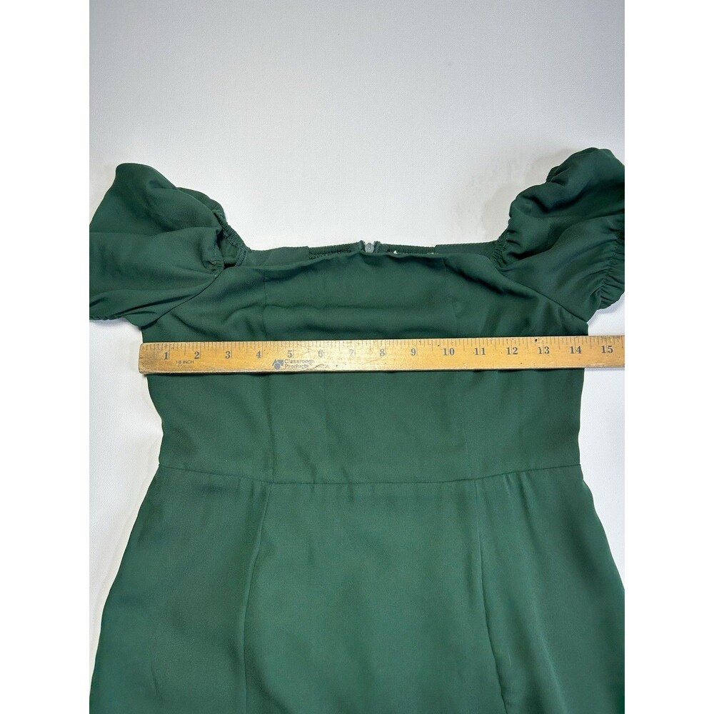 NWT Cottagecore Romantic Green Puff Sleeve Square Neck Midi Commense Dress XS - Picture 6 of 13